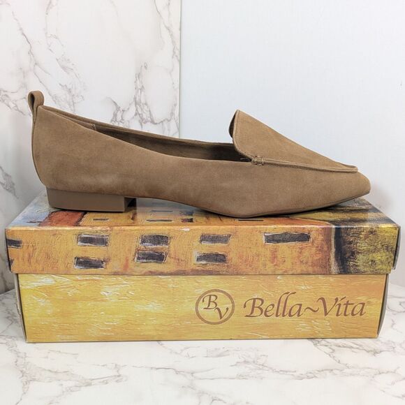 NEW Bella Vita Women's Alessi Flat Cognac Kid Suede Leather 12 Narrow 2A - Picture 13 of 13